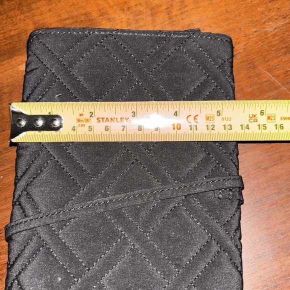 Vera Bradley Black Quilted Jewelry Case Tie Closure - Picture 6 of 7